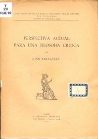 Zarageta, Juan. Perspectiva actual 